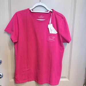 🐳 New Vineyard Vines Pink Short  Sleeve Pocket Tee Shirt sz Large